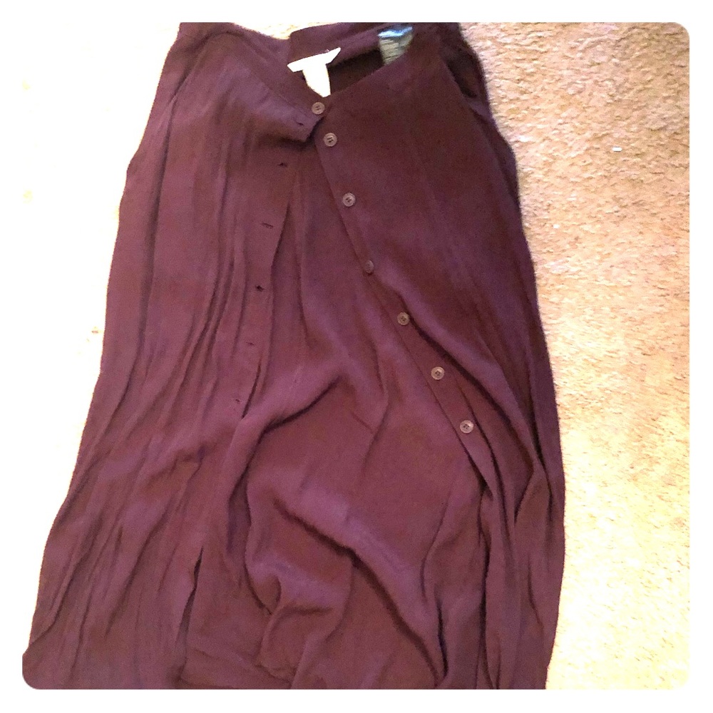 HM A-line midi buttoned midi skirt with pockets